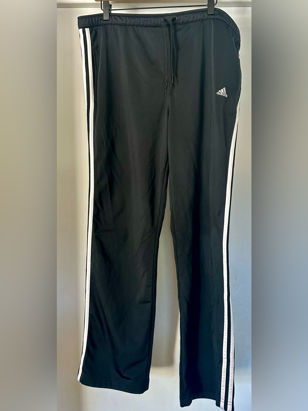 adidas Black Track Pants with White Triple Stripes